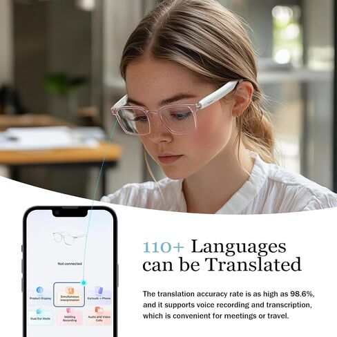 Blue Light Smart Glasses with Speaker, Audio & Mic, Open-Ear Clear Sound in Saudi Arabia
