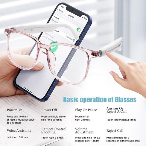Blue Light Smart Glasses with Speaker, Audio & Mic, Open-Ear Clear Sound in Saudi Arabia