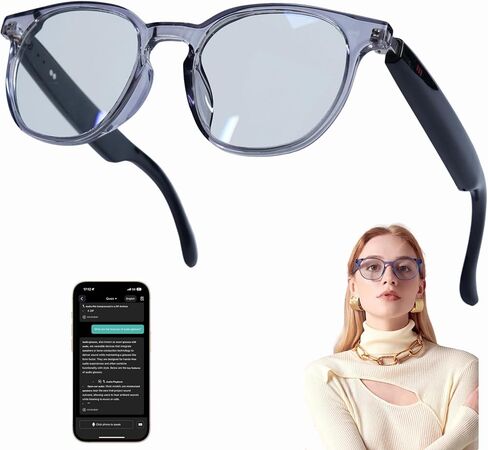 AI Smart Wireless Bluetooth Translation Glasses for Men/Women with Speakers/Bluetooth/Color Change Lens&140+ Languages Translation Sports/Travel/Drive/BusniessSports/Business/Travel in Saudi Arabia