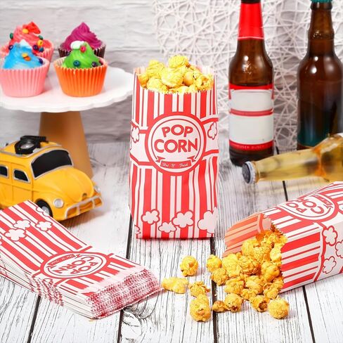 أكياس الفشار الورقية حقيبة 1 أونصة لحقيبة الفشار والفشار والذرة السائبة لآلة الفشار وحفلات الكرنفال والوجبات الفردية (500 قطعة) in Kuwait