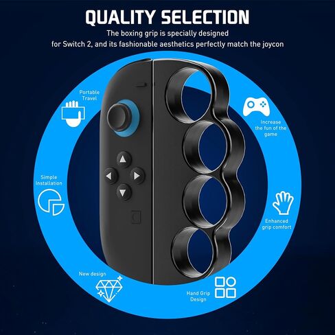 صناديق اللياقة البدنية ملاكمة قبضة يدوية لـ Nintendo Switch 2 JoyCon ، [منفصل 4 تصميم حلقة الإصبع] ملحقات الملاكمة متوافقة مع Nintendo Switch 2 Sports and Switch 2 Boxing Game ، 2 packs - Black in Saudi Arabia