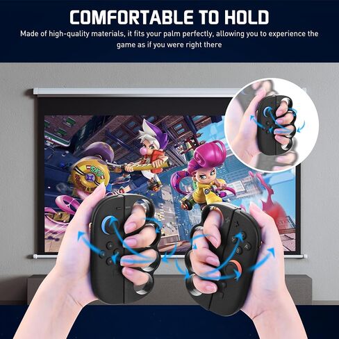 صناديق اللياقة البدنية ملاكمة قبضة يدوية لـ Nintendo Switch 2 JoyCon ، [منفصل 4 تصميم حلقة الإصبع] ملحقات الملاكمة متوافقة مع Nintendo Switch 2 Sports and Switch 2 Boxing Game ، 2 packs - Black in Saudi Arabia