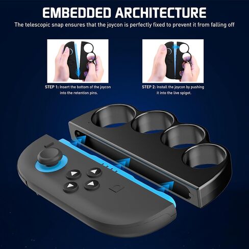 صناديق اللياقة البدنية ملاكمة قبضة يدوية لـ Nintendo Switch 2 JoyCon ، [منفصل 4 تصميم حلقة الإصبع] ملحقات الملاكمة متوافقة مع Nintendo Switch 2 Sports and Switch 2 Boxing Game ، 2 packs - Black in Saudi Arabia