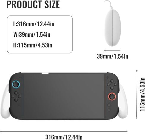 قبضة Peyanz للمفتاح/OLED/Switch 2 ، مقبض مريح قابل للتعديل ، غير قابلة للانزلاق ، تحسين المناولة ، قبضة Nintendo Switch 2 (أبيض) in Kuwait