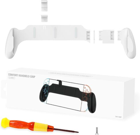 قبضة Peyanz للمفتاح/OLED/Switch 2 ، مقبض مريح قابل للتعديل ، غير قابلة للانزلاق ، تحسين المناولة ، قبضة Nintendo Switch 2 (أبيض) in Kuwait