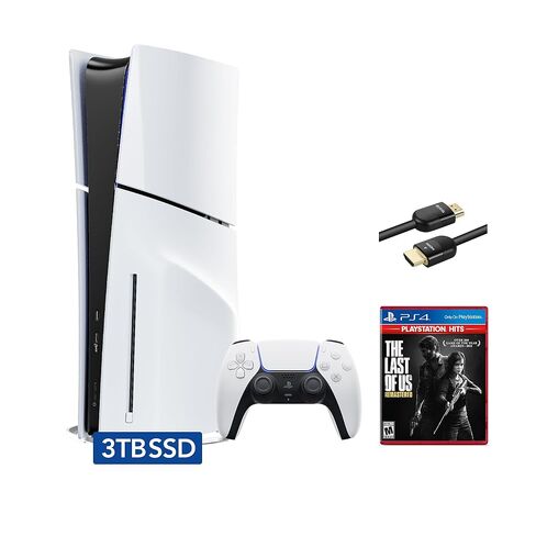 PlayStation 5 Slim Disc 3TB SSD Edition Bundle with the Last of Us remastered و MyTrix 8K HDMI2.1 كابل - PS5 ، أبيض [لعبة فيديو] [لعبة فيديو] [لعبة فيديو] in Saudi Arabia