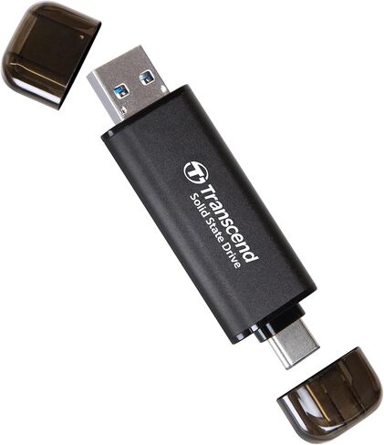 Transcend 128GB SSD خارجي ، ما يصل إلى 1050 ميجابايت/ثانية ، محرك أقراص فلاش USB مزدوج لجهاز iPhone & iPad & Mac ، Windows & Android ، Tablet & PC ، تلفزيون ذكي ، USB 3.2 GEN 2 Thumb Drive Photo Stick in Saudi Arabia