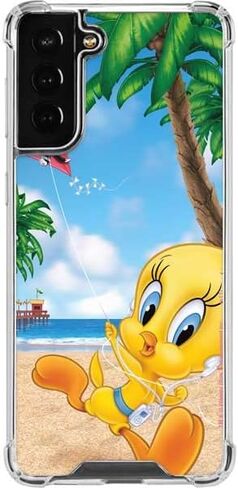 Skinit Clear Phone Case Compatible with Galaxy S22 Plus - Officially Licensed Looney Tunes Tweety Bird iPod Design in Saudi Arabia