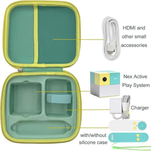 Travel Case for Nex Playground Secure Protection Lightweight Hard Shell Carrying Portable Storage Organizer with Handle, Nex Game Play System Accessories, Off White and Green in Kuwait