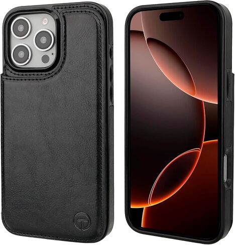 ONETOP Compatible with Magsafe for iPhone 16 Pro Max Wallet Case with Card Holder, PU Leather Kickstand RFID Blocking Case, Double Magnetic Clasp and Durable Shockproof Cover 6.9 Inch (Black) in Kuwait