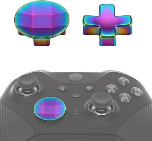 eXtremeRate Clear Purple Full Set Shell Buttons + 6 in 1 Steel D-Pads Paddles for Xbox Elite Series 2 Controller in Saudi Arabia