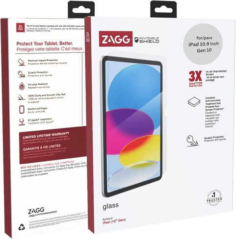 ZAGG Invisibleshield Glass Screen Protector لـ iPad A16 2025 الجيل 11/العاشر 2022 in Saudi Arabia