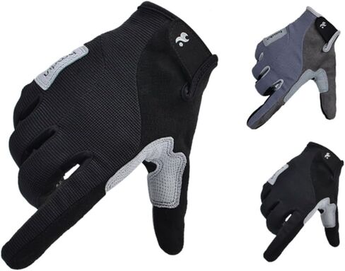 POPETPOP Full Finger Hiking Gloves for Outdoor Hiking Climbing Gloves Finger for Men Grey in Saudi Arabia