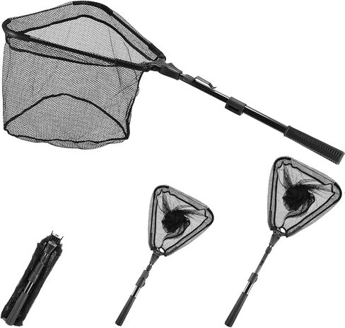 شبكة صيد التلسكوب مع مقبض-شبكة أسماك عذبة ومياه متينة متينة ، شبكة هبوط قابلة للطي ، وتصميم خفيف ، وتصميم سهلة النقل والتخزين in Kuwait