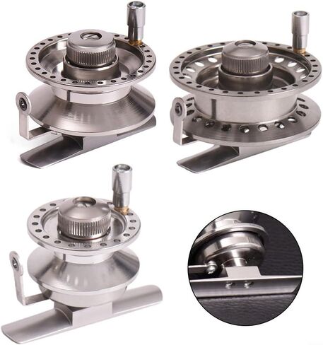 بكرة صيد الجليد صيد الأسماك ، جميعها معدنية صيد الجليد بكرة الألومنيوم سبيكة ذبابة الصيد الدليل اليمنى دليل الدليل مع مقبض تسرب قابل للتعديل لصيد المياه العذبة in Kuwait