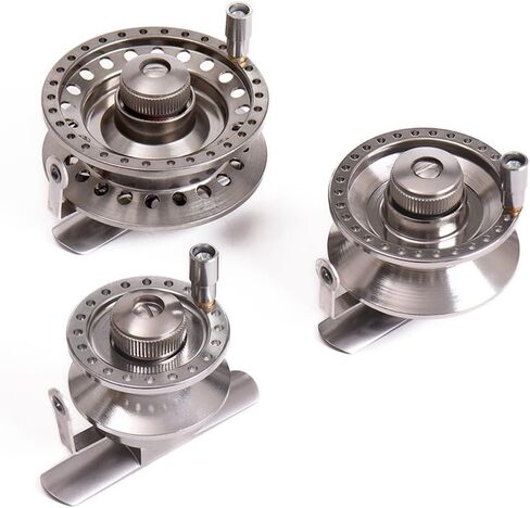 بكرة صيد الجليد صيد الأسماك ، جميعها معدنية صيد الجليد بكرة الألومنيوم سبيكة ذبابة الصيد الدليل اليمنى دليل الدليل مع مقبض تسرب قابل للتعديل لصيد المياه العذبة in Kuwait