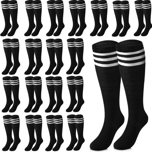 Xtinmee 20 Pairs Pink Knee High Socks Striped Colored Tube Socks Women's Knee Athletic Socks Outdoor Sport Socks in Saudi Arabia