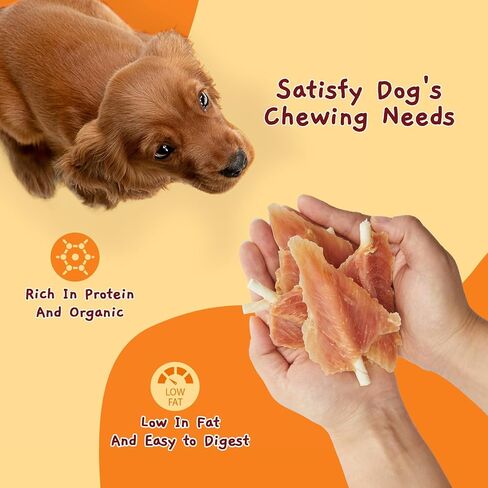 حلوى الغابة التي تنادي الكلاب، أعواد مضغ من الجلد الخام ملفوفة بالدجاج، طعام مضغ طويل الأمد مع الجلوكوزامين والكوندرويتين لصحة الورك والمفاصل in Kuwait