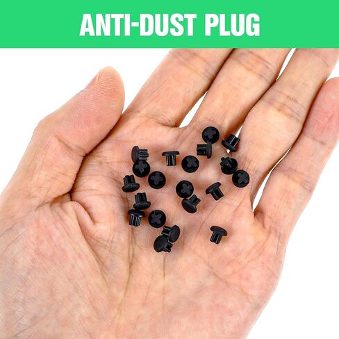 20pcs مقابس الغبار المطاطية CAPS 3.5 مم مكافحة سماعة الرأس مقابس غبار الغبار تغطية لجهاز الكمبيوتر المحمول الهاتف المحمول أجهزة الكمبيوتر المكتبية (أسود) in Saudi Arabia