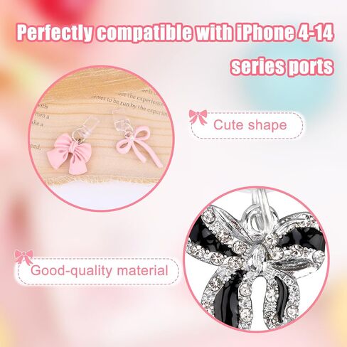 4pcs Phone Dust Plug Charms, Creative Charging Port Dust Plug Cover Protector Caps Charm for iPhone 4-14 Series Ports Practical and Stylish Phone Accessories in Saudi Arabia