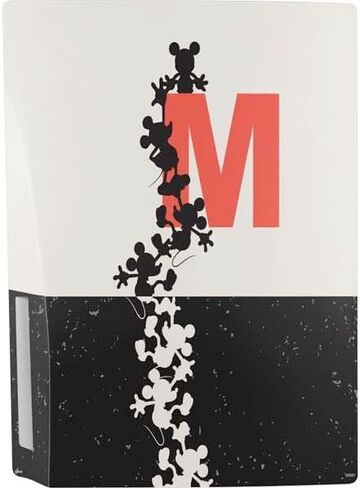 Skinit Decal Gaming Skin Compatible with PS5 Bundle - Officially Licensed Disney Mickey Mouse Stacked Silhouette Split Design in Saudi Arabia