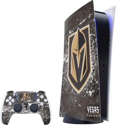 Skinit Decal Gaming Skin Compatible with PS5 Bundle - Officially Licensed NHL Vegas Golden Knights Lineup Design in Saudi Arabia