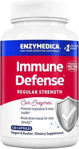 Enzymedica, Enzyme Defense، تركيبة إنزيمية متخصصة لدعم الجهاز المناعي، نباتي، موافق للشريعة اليهودية، 120 كبسولة (120 حصة) in Saudi Arabia