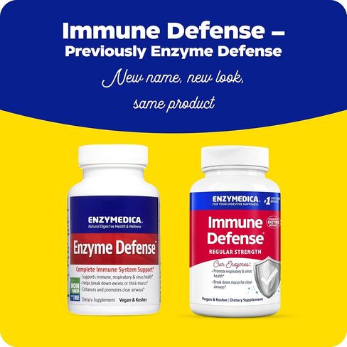 Enzymedica, Enzyme Defense، تركيبة إنزيمية متخصصة لدعم الجهاز المناعي، نباتي، موافق للشريعة اليهودية، 120 كبسولة (120 حصة) in Saudi Arabia