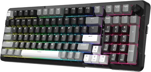 Redragon K742 لوحة مفاتيح ألعاب ميكانيكية لاسلكية مع مقبض ، بلوتوث 5.0/2.4 جيجا هرتز/USB C لوحة مفاتيح دسم سلكية مع لوحة رقم للكمبيوتر كمبيوتر ، وظهر RGB الساخن ، مفتاح خطي مخصص ، أسود in Kuwait