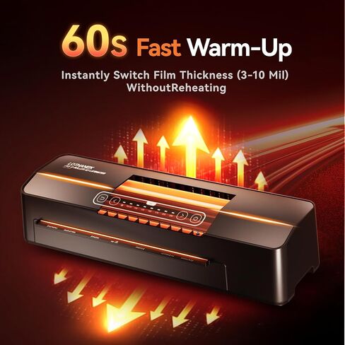 A3 6-Roller Commercial Laminator Machine, LOTHANEK 3-10 Mil 13 inch Heavy Duty Thermal Laminating Machine, 60-Second Warm-up, 40 Inches/Minute, Touch Screen for Home, School Office (Black) in Kuwait
