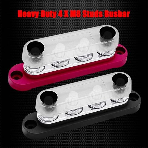 2 × #10 (M5) كتلة توزيع الطاقة مع مسامير 5 x #8 (M4) ، Ampper 4.2 "BUS BAR 12V توزيع الطاقة بطارية كتلة bustbar لسيارة الصوت الشمسية (أسود) in Saudi Arabia