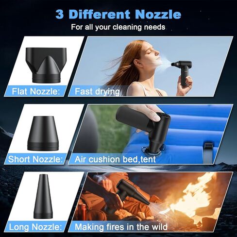 Air Air Duster-130،000 دورة في الدقيقة Super Power Air Duster 4-Gear قابلة للتعديل من منفاخ الهواء اللاسلكي القابلة لإعادة الشحن للكمبيوتر ولوحة المفاتيح والمنزل والخارجية والسيارة in Saudi Arabia