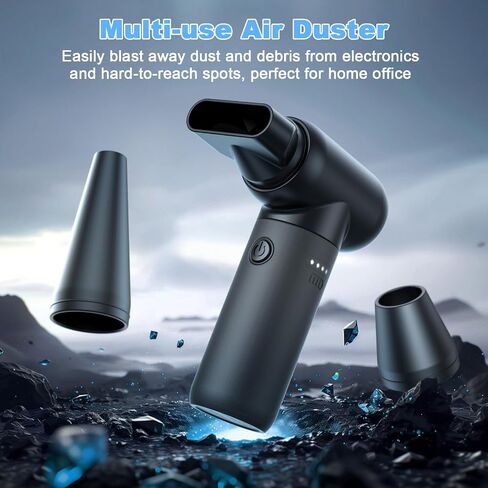 Air Air Duster-130،000 دورة في الدقيقة Super Power Air Duster 4-Gear قابلة للتعديل من منفاخ الهواء اللاسلكي القابلة لإعادة الشحن للكمبيوتر ولوحة المفاتيح والمنزل والخارجية والسيارة in Saudi Arabia