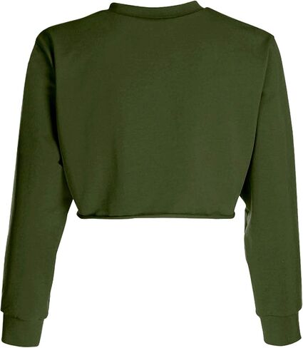 Kyerivs Casual Crop Sweatshirt for Women Crewneck Cropped Shirts Workout Long Sleeve Crop Tops in Kuwait