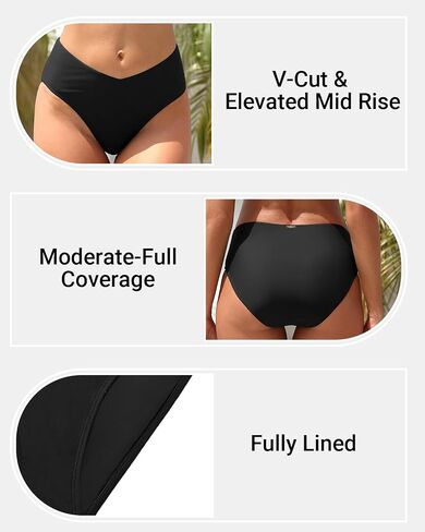 قيعان Zmart Mid Rise Bikini - تغطية تغطية معتدلة للنساء. in Saudi Arabia