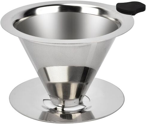 Stainless Steel Pour Over Coffee Dripper, Reusable Fine Mesh Filter for 1-2 Cups, Paperless Coffee Maker for Home, Travel, Camping in Saudi Arabia