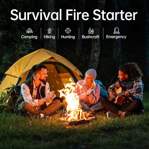 Ferro Rod Fire Starter و Survival Flint و Steel Fire Starter Kit للمشي لمسافات طويلة ، وبوشكرافت ، ومعدات أساسيات التخييم ، وإمدادات الطوارئ - هدية مثالية للمستكشفين in Saudi Arabia
