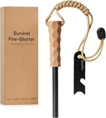 Ferro Rod Fire Starter و Survival Flint و Steel Fire Starter Kit للمشي لمسافات طويلة ، وبوشكرافت ، ومعدات أساسيات التخييم ، وإمدادات الطوارئ - هدية مثالية للمستكشفين in Saudi Arabia