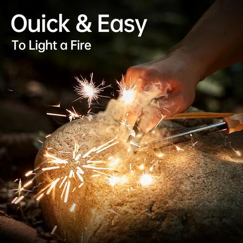 Ferro Rod Fire Starter و Survival Flint و Steel Fire Starter Kit للمشي لمسافات طويلة ، وبوشكرافت ، ومعدات أساسيات التخييم ، وإمدادات الطوارئ - هدية مثالية للمستكشفين in Saudi Arabia