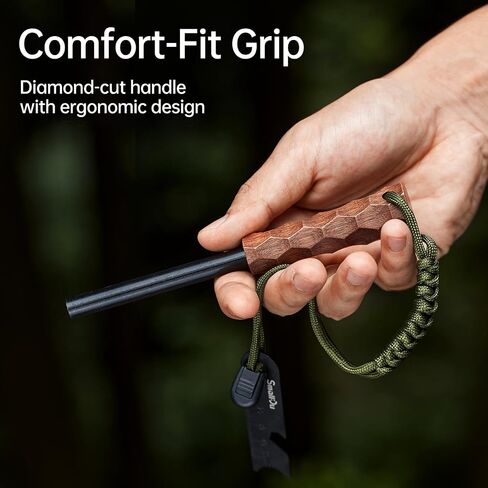 Ferro Rod Fire Starter و Survival Flint و Steel Fire Starter Kit للمشي لمسافات طويلة ، وبوشكرافت ، ومعدات أساسيات التخييم ، وإمدادات الطوارئ - هدية مثالية للمستكشفين in Saudi Arabia