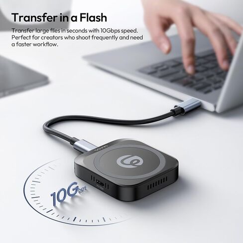 Ulanzi MA55 Magnetic SSD Enclosure M.2 NVMe with Magsafe, USB 3.2 Gen 2 Type-C (10 Gbps), Aluminum Key Solid State Drive Case External Enclosure for SSDs 2230/2242, iphone15 16 Series, Selfie Light in Saudi Arabia