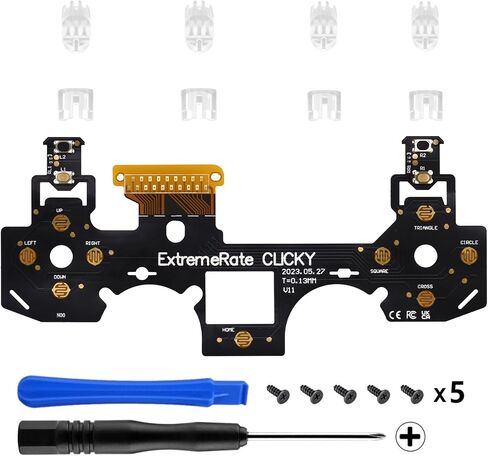 eXtremeRate Clicky Hair Trigger Kit for PS4 CUH ZCT2 Controller Shoulder Buttons, Custom Flashshot Trigger Stop Flex Cable for PS4 Slim Pro Controller JDM-040/050/055 in Saudi Arabia