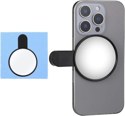 Hecila 2 PCS Selfie Mirror Phone Clip Universal Back Camera Monitor للهواتف الذكية للبث المباشر مرآة مضغوطة لتأطير دقيق للتكوين المحسّن للهاتف الأساسي لمبدع المحتوى in Saudi Arabia