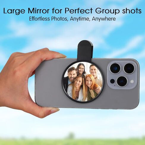 Hecila 2 PCS Selfie Mirror Phone Clip Universal Back Camera Monitor للهواتف الذكية للبث المباشر مرآة مضغوطة لتأطير دقيق للتكوين المحسّن للهاتف الأساسي لمبدع المحتوى in Saudi Arabia
