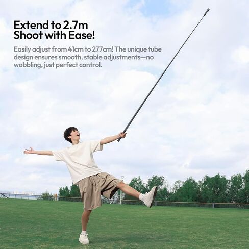 ULANZI VL02 Carbon Fiber Extended Edition Invisible Selfie Stick for Insta360 X5/X4/X3/GO 3S/ONE X2/DJI Osmo 360, 2.7m 8.86ft Extension Pole Waterproof Handle Grip for GoPro, Phone and More in Saudi Arabia