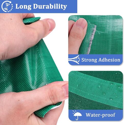 HONGTAIHSENG Tent Tape, Outdoor Awning Repair Tape, 3.1In x 32.8FT Boat Covers Repair Kit for Tarpaulin, RV Covers, Sail, Canopy, Strong Adhesive Tape, UV-Resistant, PE, Blue in Saudi Arabia