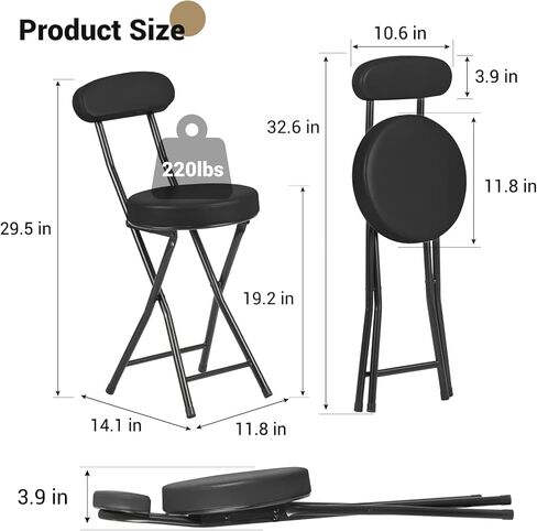 براز طي مبطن ملهى ، براز بار قابلة للطي مع مسند الظهر ، سعة 220 رطلاً ، كرسي قابلة للطي قابلة للطي قابلة للطي قابلة للطي قابلة للطي قابلة للطي للصيد في المطبخ الداخلي في الهواء الطلق (وردي ، 2 عبوة) in Kuwait