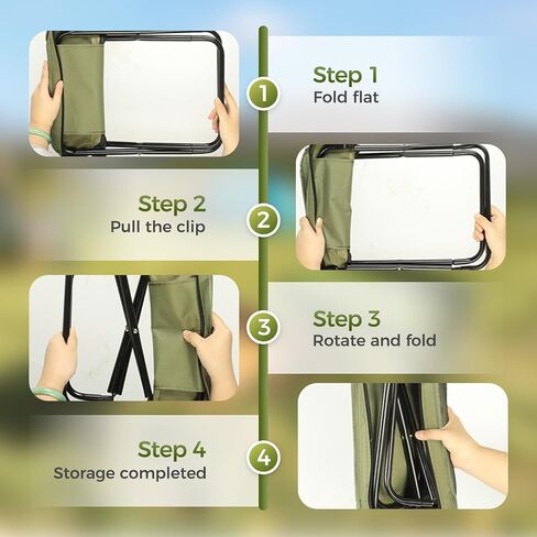 2025 New Portable Stool for Mountaineering and Hiking, Lightweight Foldable Stool with Carrying Bag, Outdoor Footstool for Picnic Hiking Fishing (#Green, Large) in Saudi Arabia