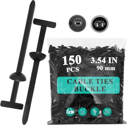 150Pcs Nylon Universal Cable Tie Buckle - New Multifunctional Nylon Zip Ties, Heavy Duty Plastic Rivet T Zip Ties Style, for Daily Maintenance And Fixing Of Automobiles in Saudi Arabia