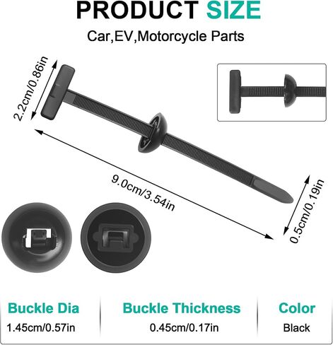 150Pcs Nylon Universal Cable Tie Buckle - New Multifunctional Nylon Zip Ties, Heavy Duty Plastic Rivet T Zip Ties Style, for Daily Maintenance And Fixing Of Automobiles in Saudi Arabia